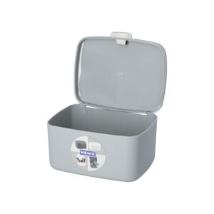 Wenko Barcelona High Quality Plastic Bathroom Storage Box with Lid Grey 23967100